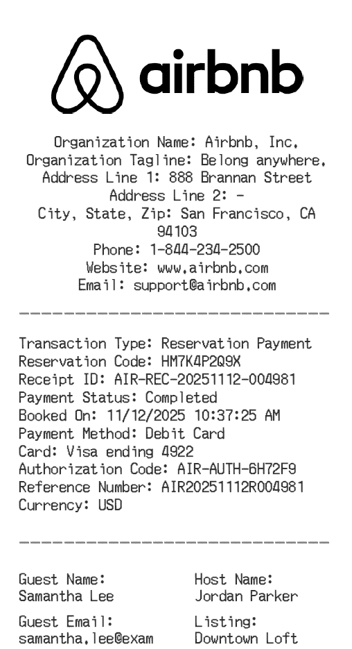 Airbnb Receipt Logo