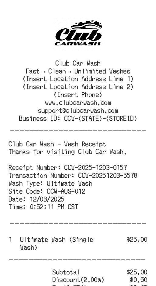 Club Car Wash Logo