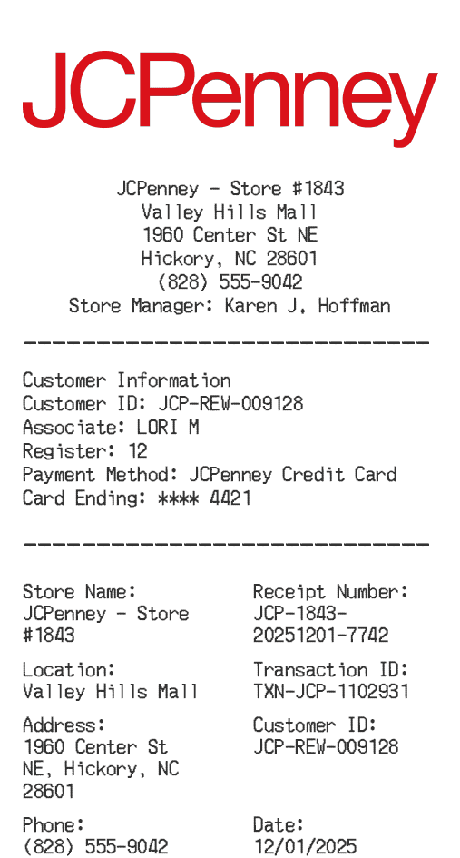 Jc Penney Receipt Logo