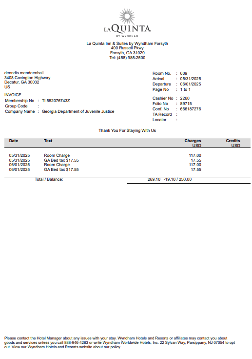 La Quinta Hotel Receipt Logo