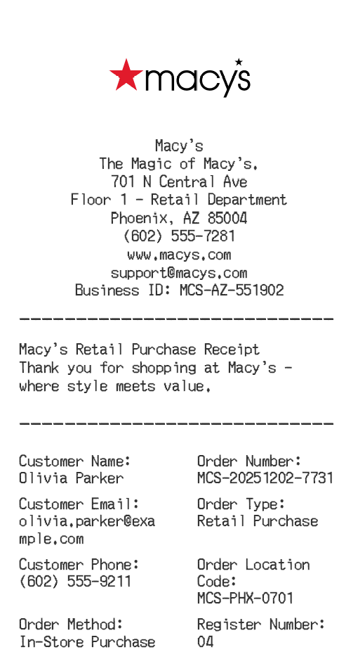Macy's Receipt Logo