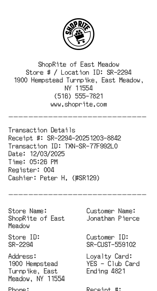 Shoprite Receipt Logo