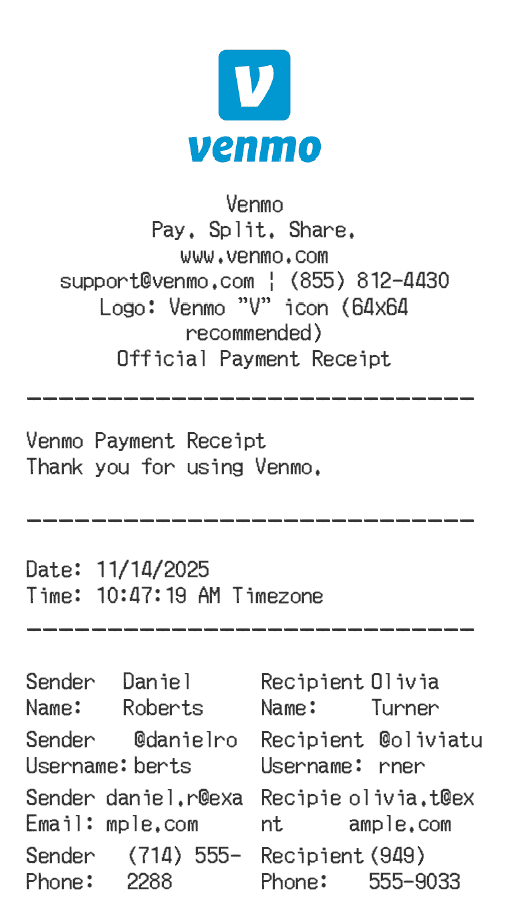 Venmo Receipt Logo