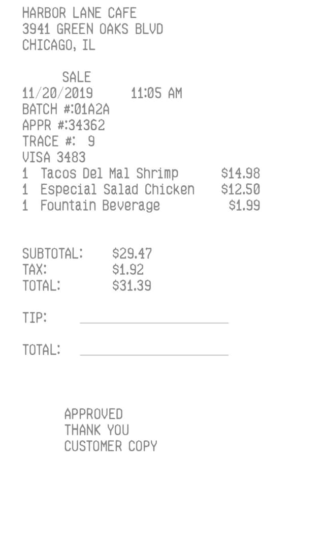 Fast Food Receipt Logo