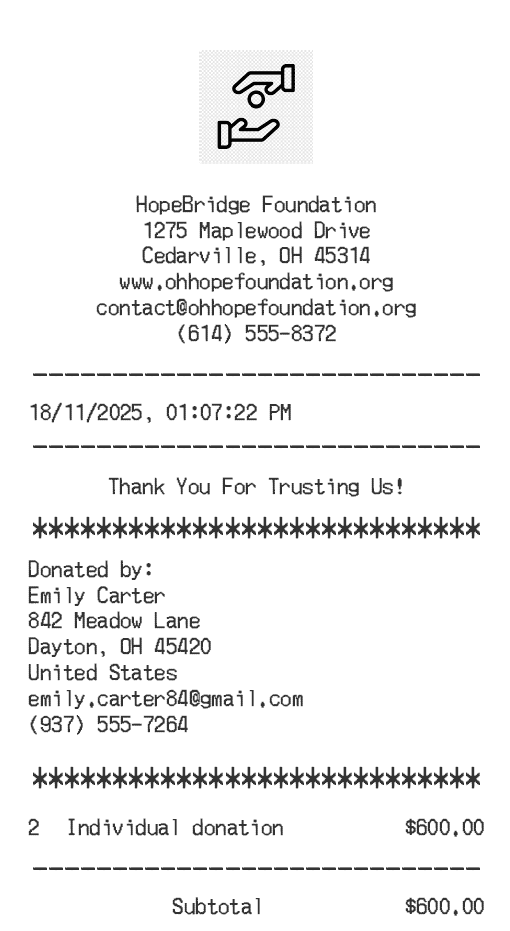 Donation Receipt Logo
