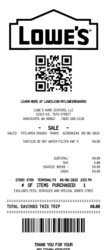 Lowes Receipt Logo