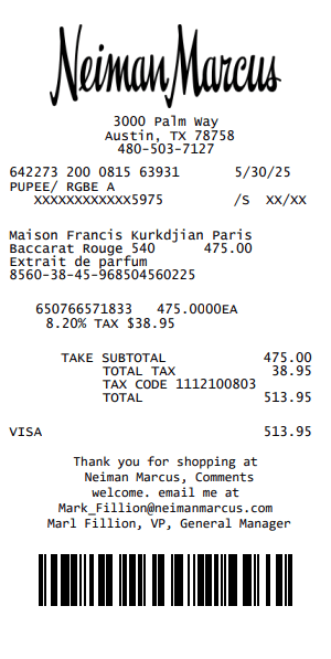 Neiman Marcus Receipt Logo