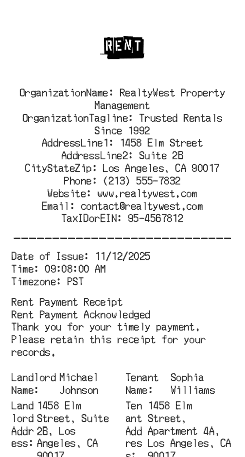 Rent Receipt Logo