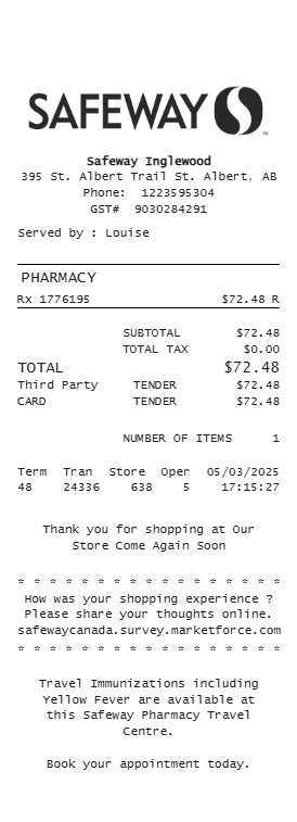 Safeway Receipt Logo