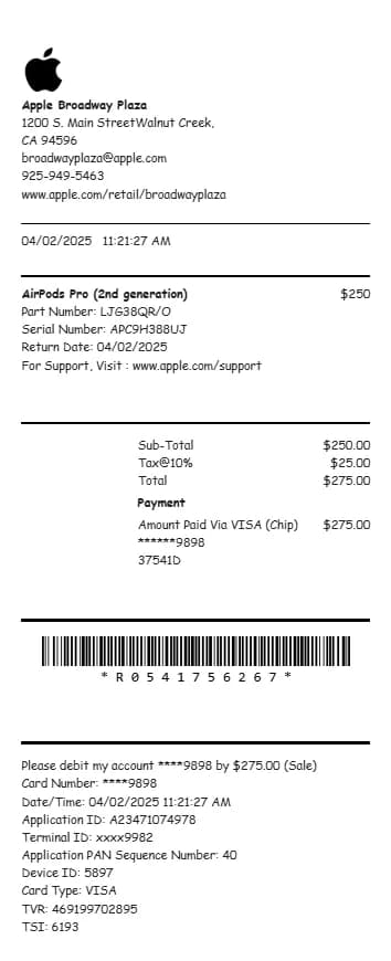 Airpod Receipt Logo
