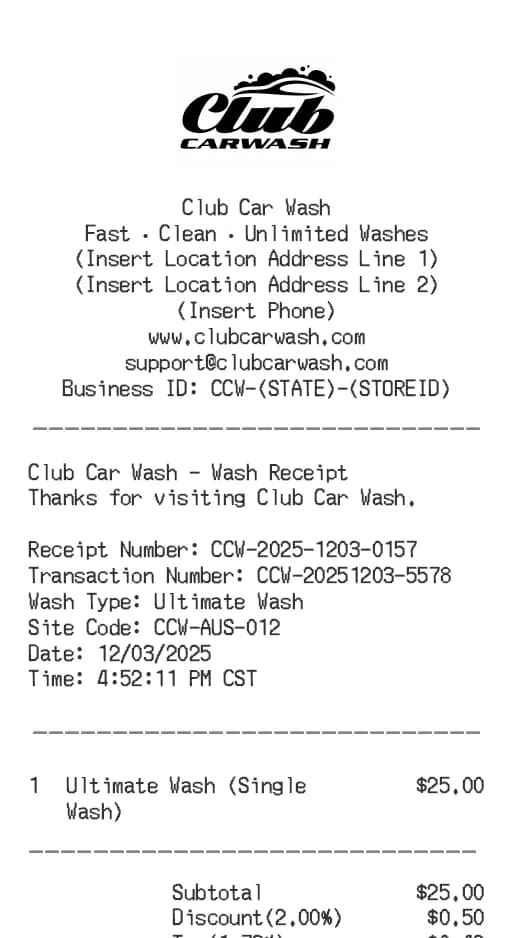 Club Car Wash Logo