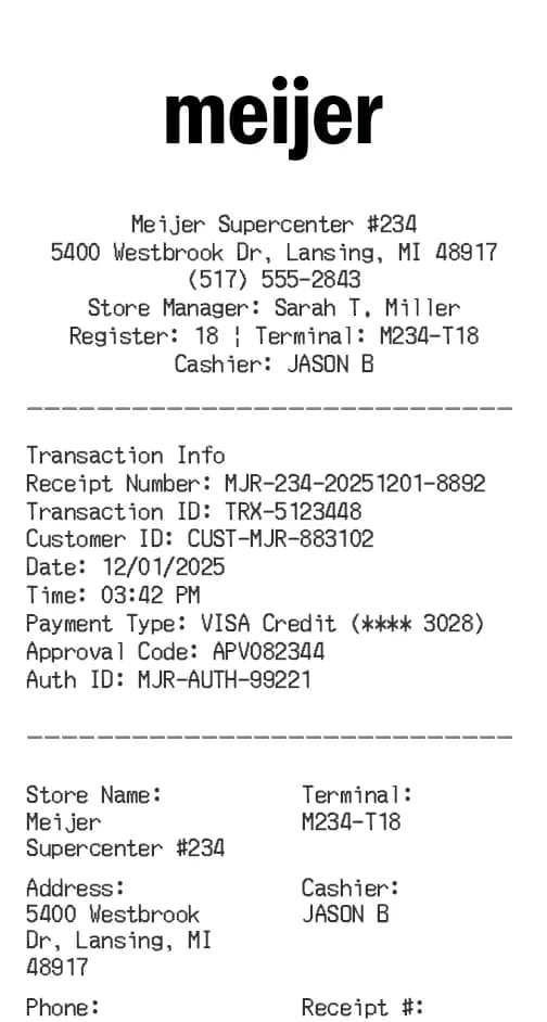Meijer Receipt Logo