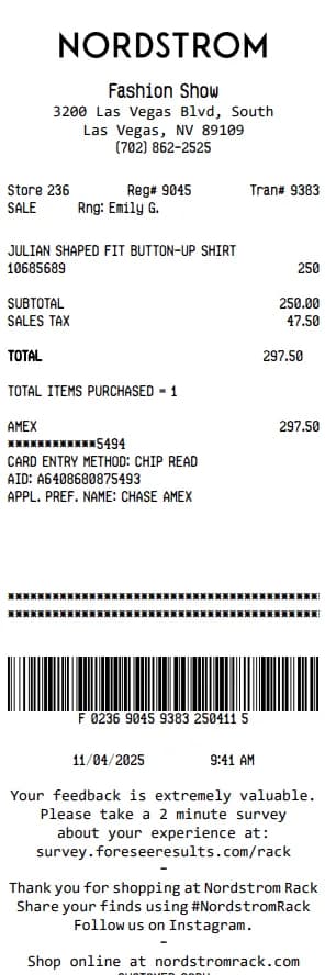 Nordstrom Receipt Logo