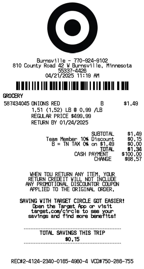 Target Receipt Logo