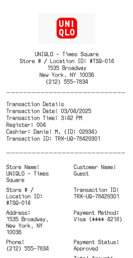 Uniqlo Receipt Logo