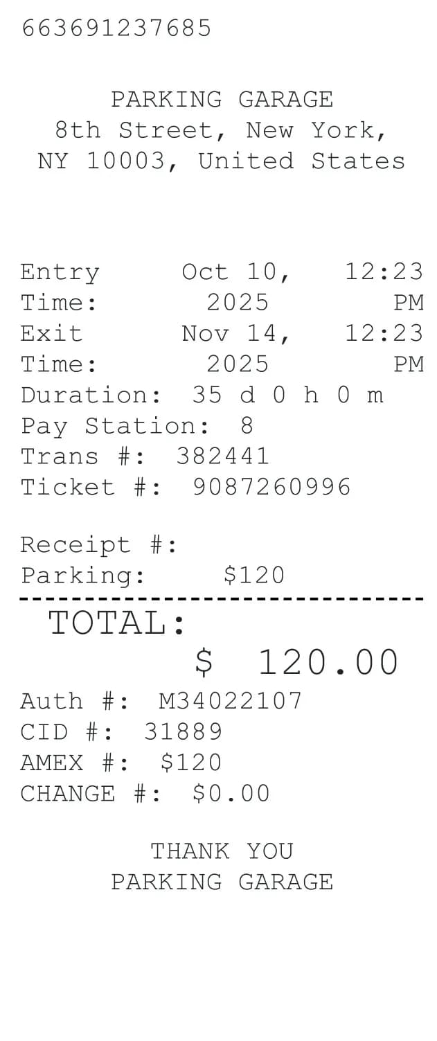 Airport Parking Receipt Logo