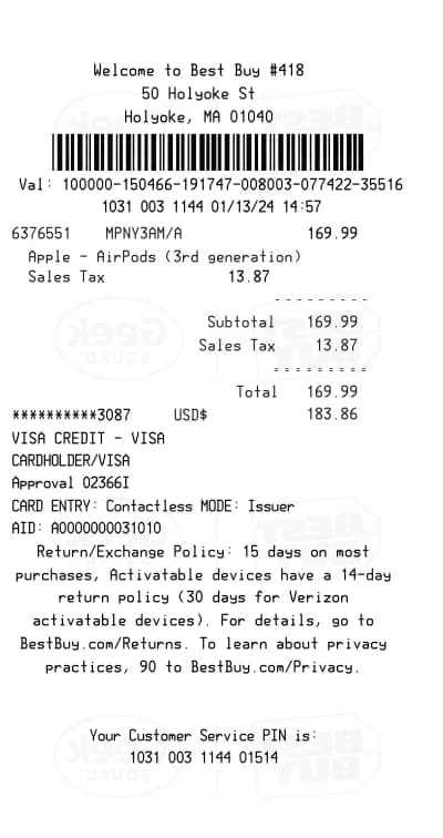 Best Buy Receipt Logo