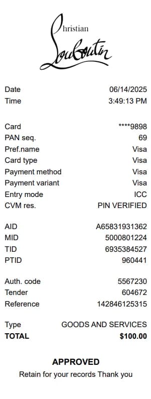 Christian-Louboutine Receipt Logo