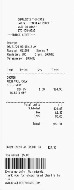 Clothing Receipt Logo