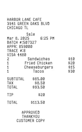 Fast Food Receipt Logo