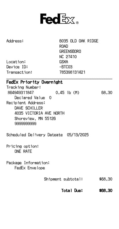 FedEx receipt Logo