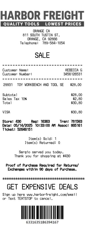 Harbor Freight Receipt Logo