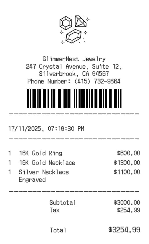 Jewelry Receipt Logo