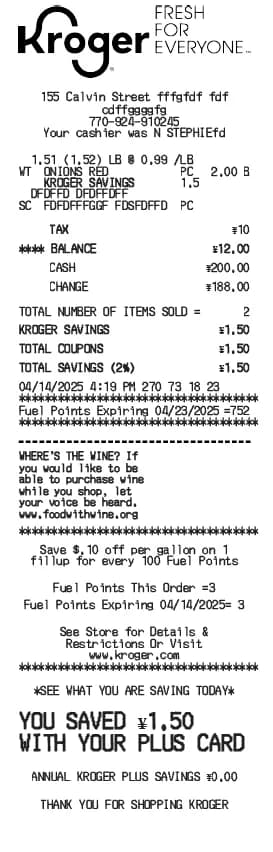 Kroger Receipt Logo