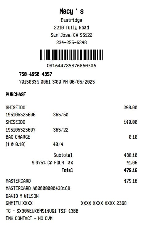 Macy's Receipt Logo