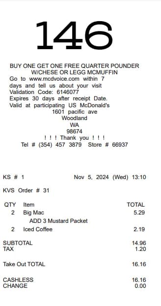 McDonald's Receipt Logo