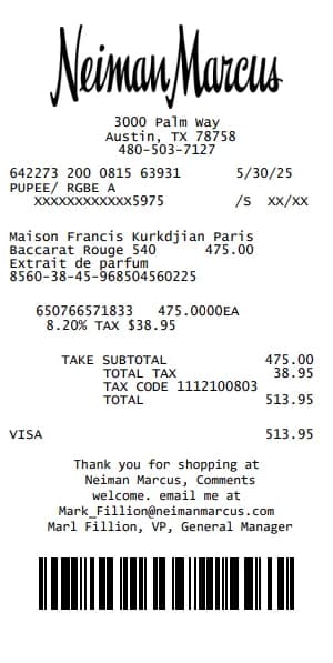Neiman Marcus Receipt Logo
