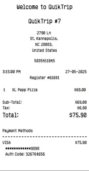 QuikTrip Receipt Logo