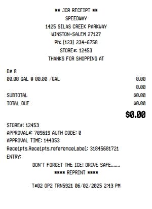 SpeedWay Receipt Logo