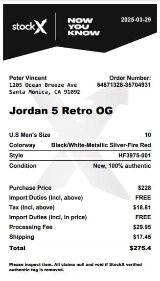StockX Receipt Logo