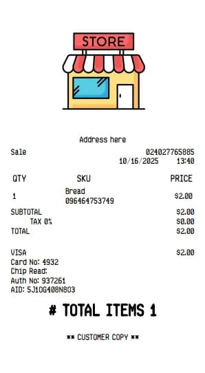 Store Receipt Logo