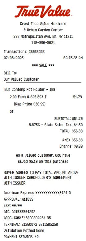 TrueValue Receipt Logo