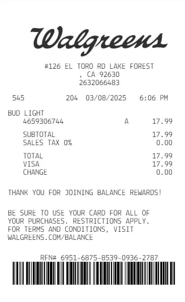 Walsgreens Receipt Logo